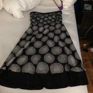Strapless black and white dress
